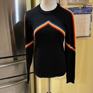 Vintage White Stag Action Sports Ski  Black Sweater with Red, Yellow& blue trim